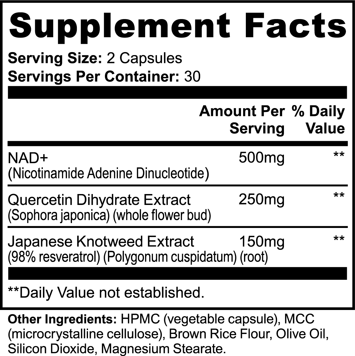 EKLAVIV Fuel supplement facts