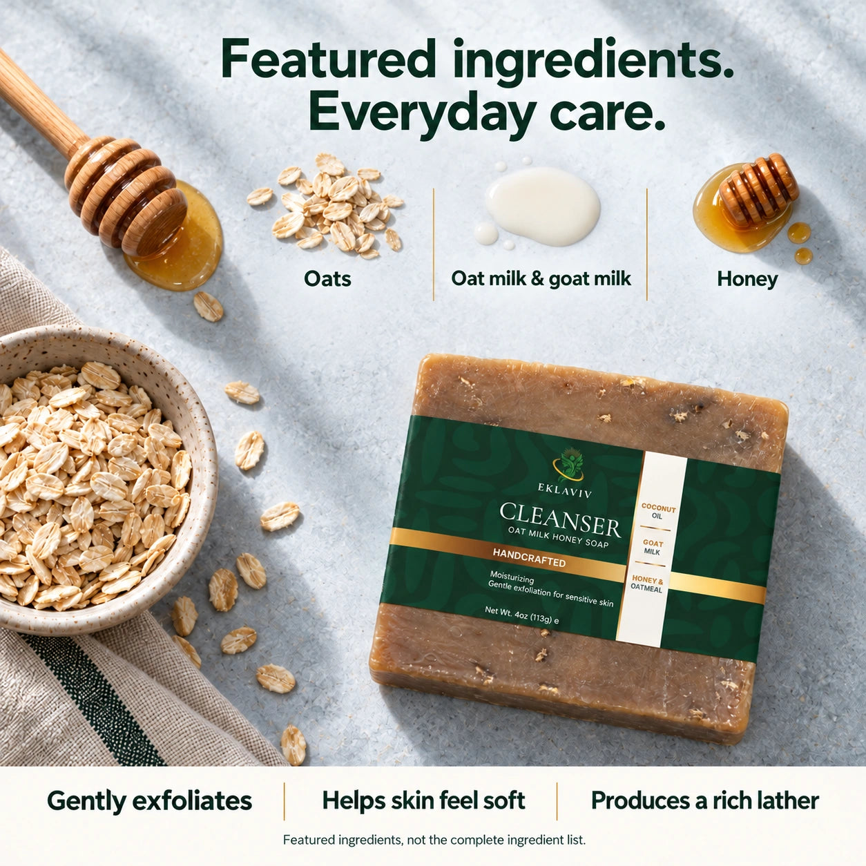 Oat Milk & Honey Cleanser — What featured ingredients and benefits does it offer?