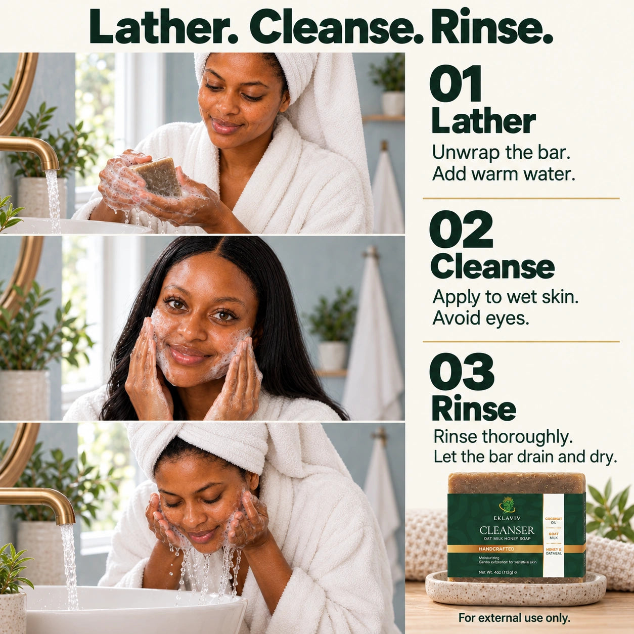 Oat Milk & Honey Cleanser — How do I cleanse my face step by step?